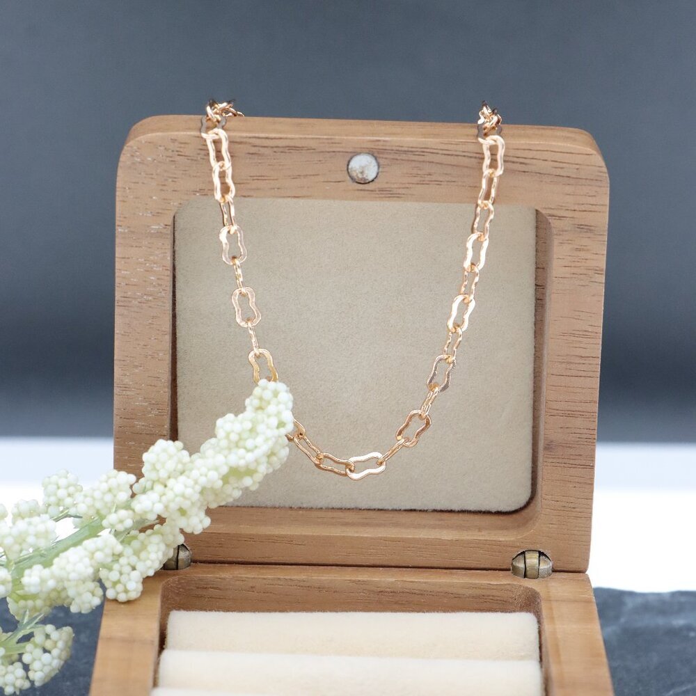 Rose Gold Chain Necklace Gold Plated Dainty Unisex Jewelry Xpnl0002